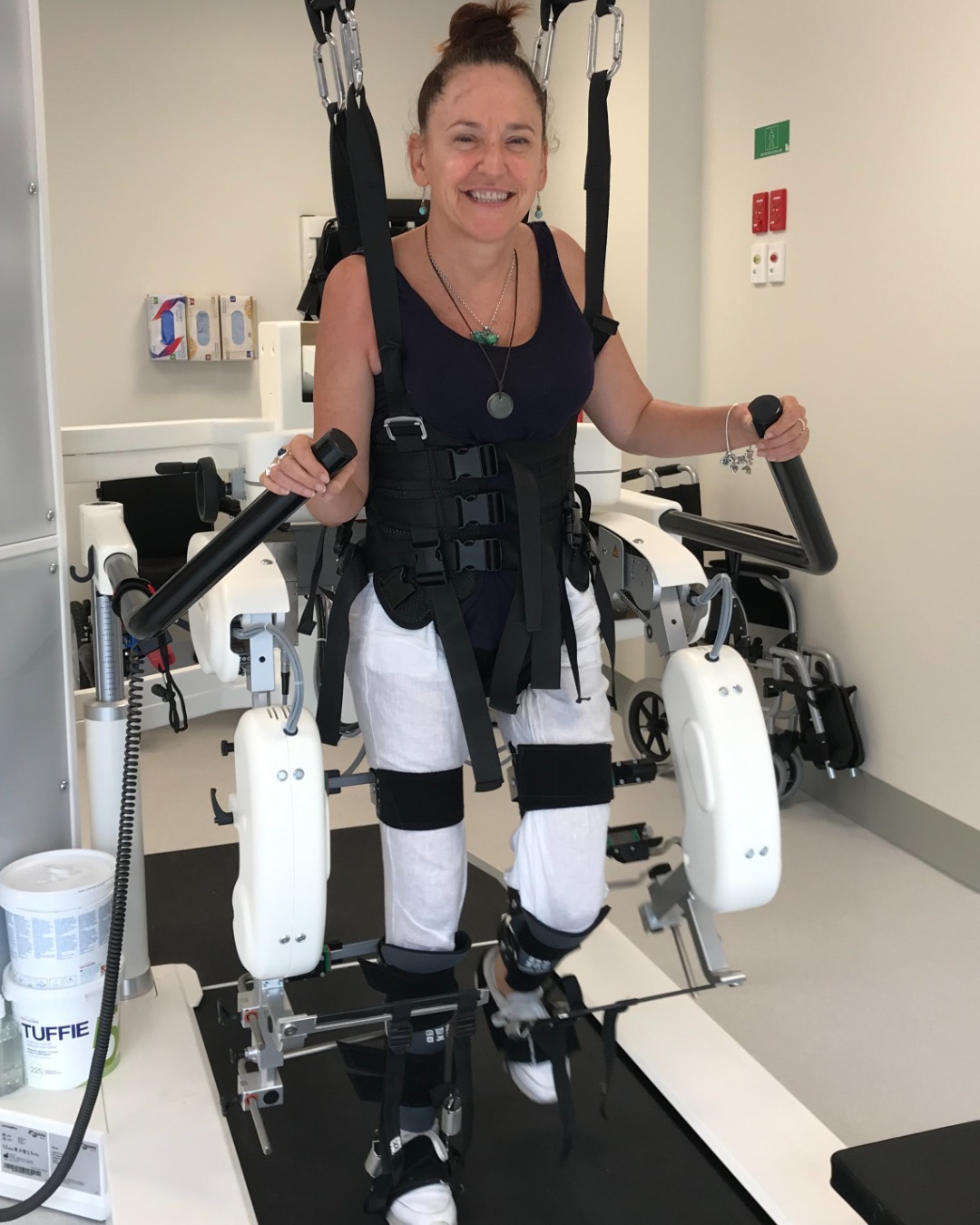 Walking with ease on the Locomat, another piece of extraordinary technology at the Royal Ryde Rehabilitation Centre